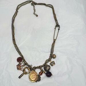 Bronze Color Charm Double Necklace